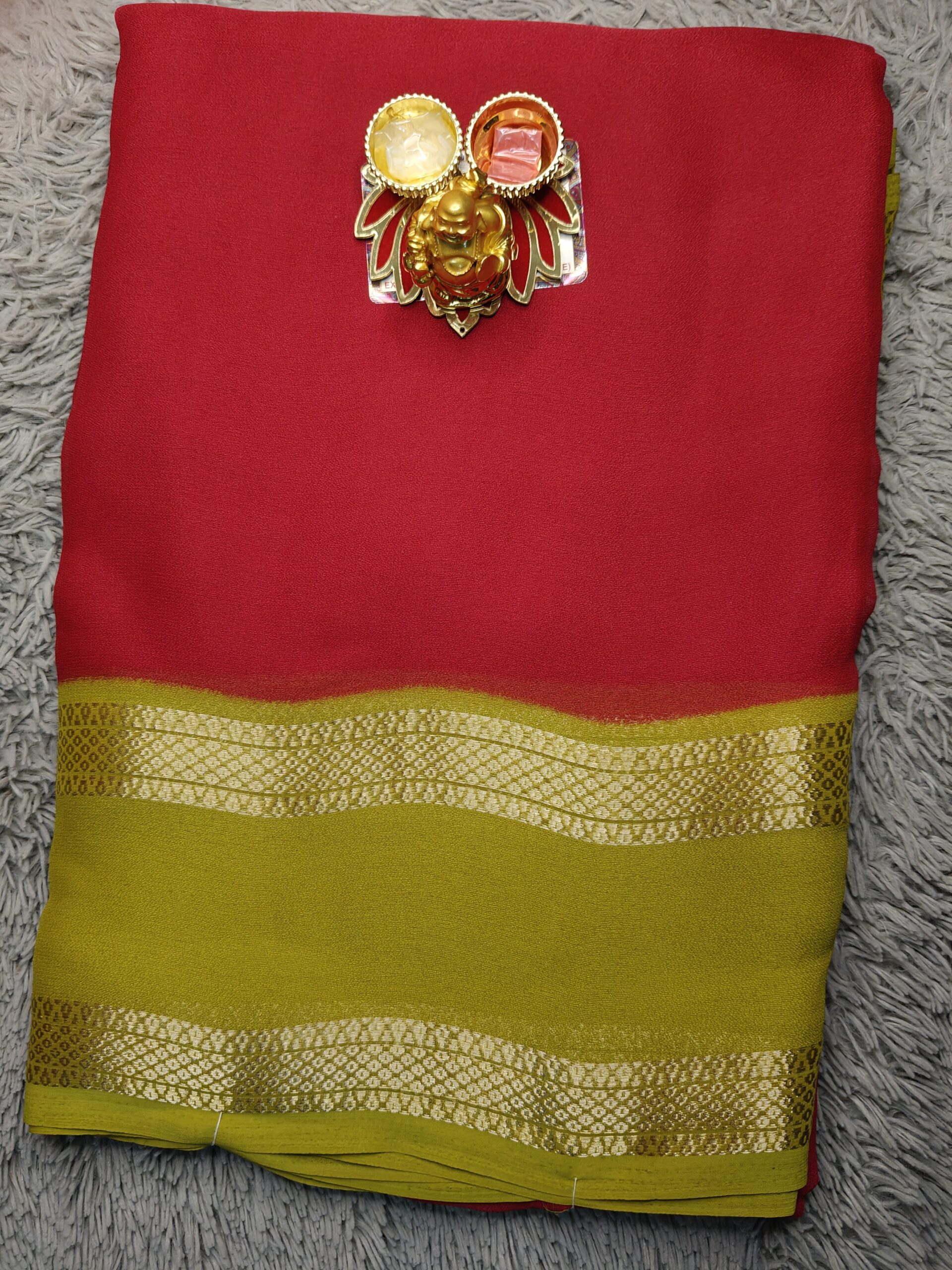 Ruby Gold Classic Border Saree