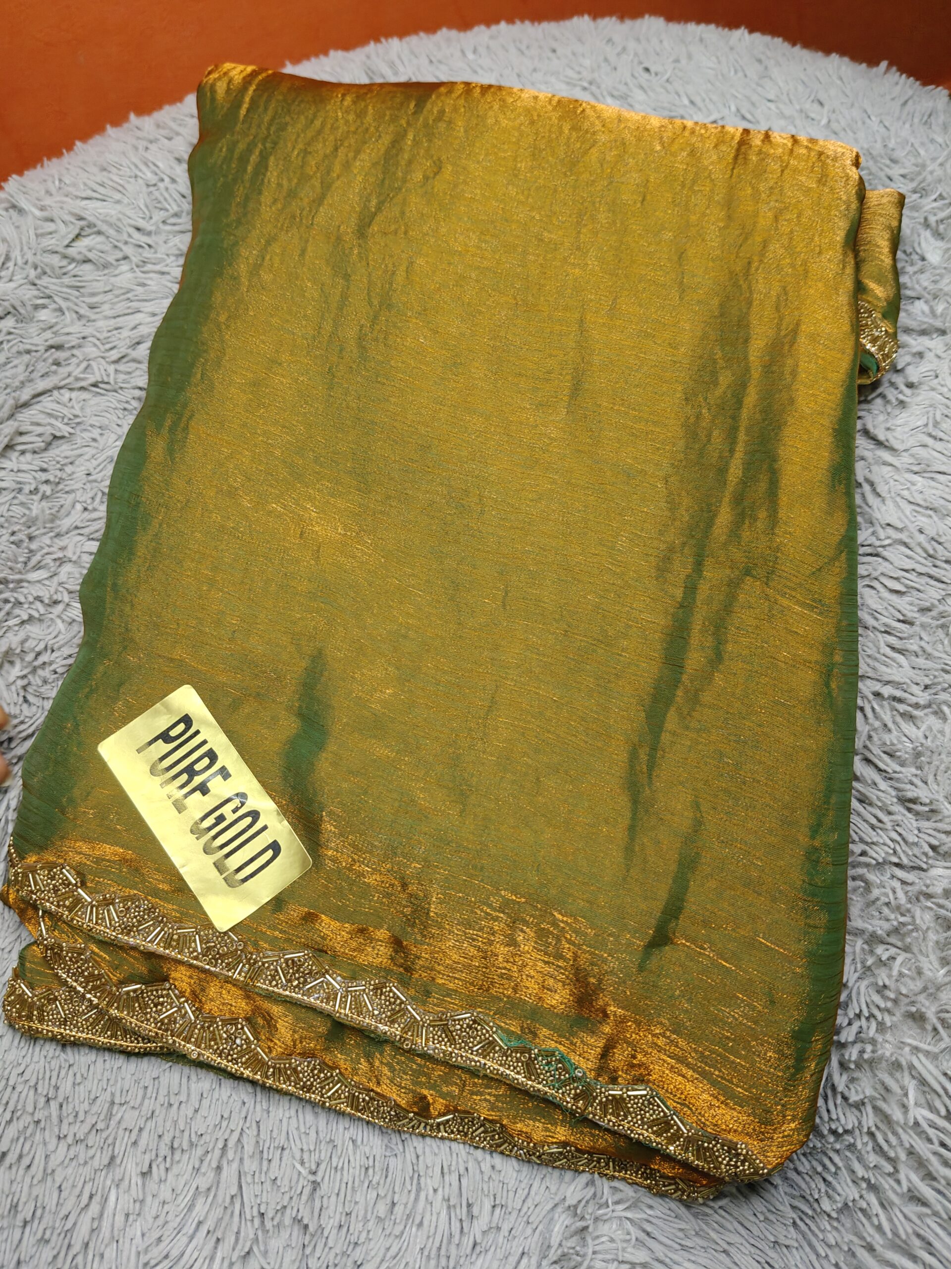 Antique Gold Tissue Elegance Saree