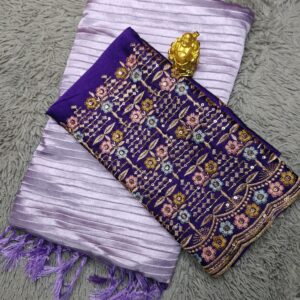Lavender Glow Shimmer Saree