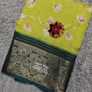 Lime Garden Glow Chiffon Silk Saree