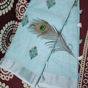 Sky Bloom Pure Cotton Saree