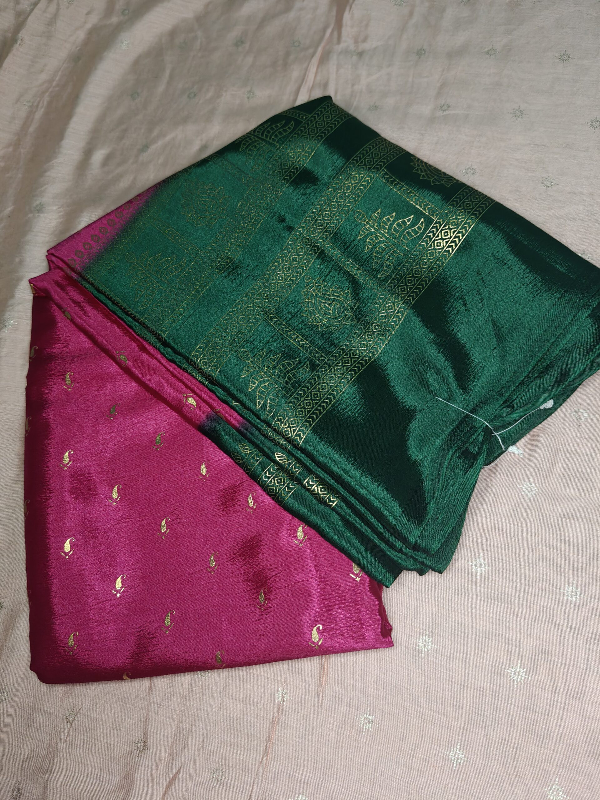 Emerald Charm Kanchipuram-Style Silk Saree - Image 3