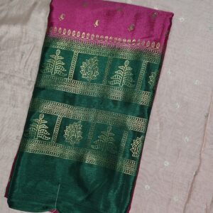 Emerald Charm Kanchipuram-Style Silk Saree