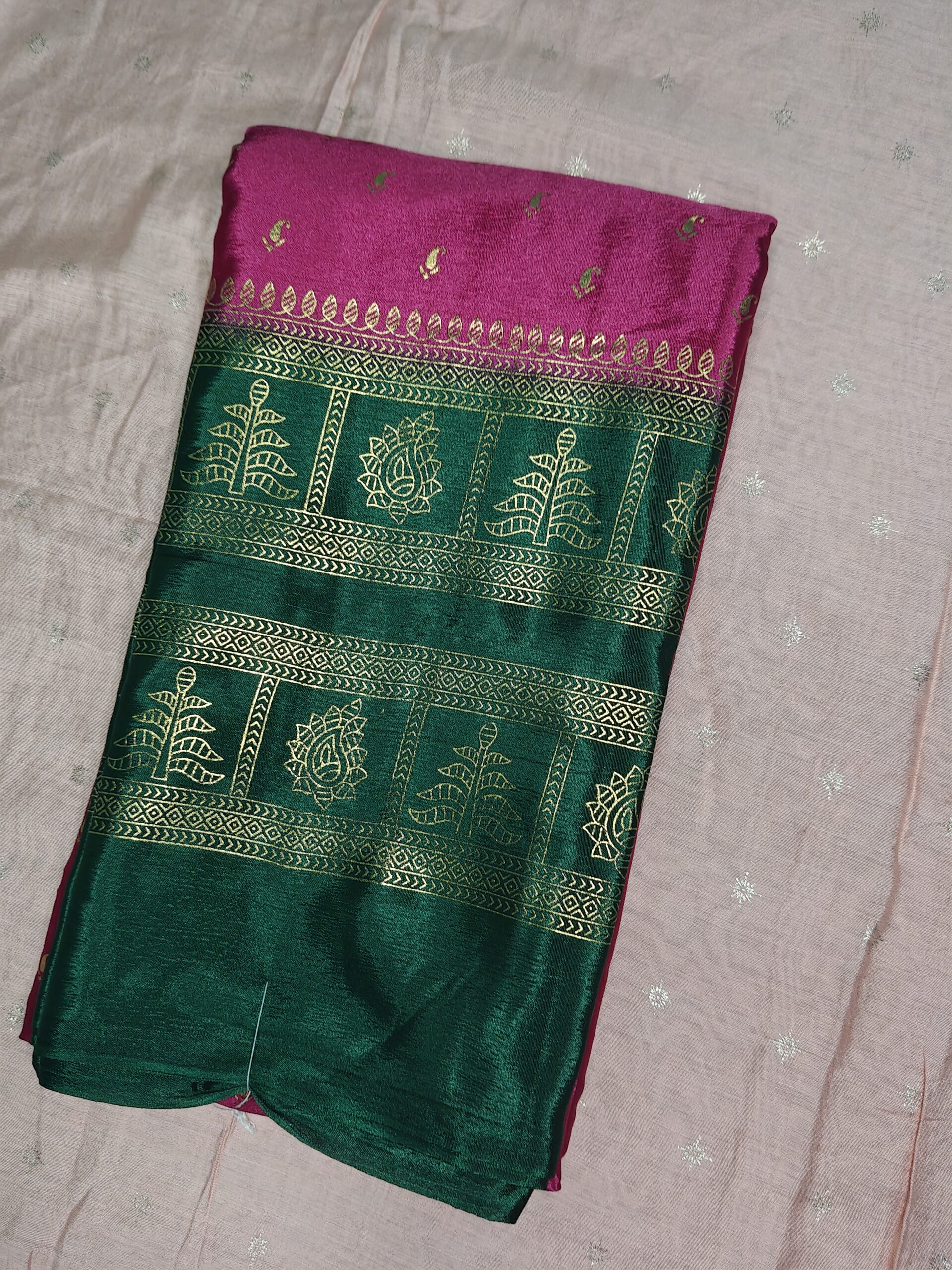 Emerald Charm Kanchipuram-Style Silk Saree