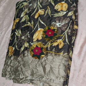 Forest Bloom Crushed Floral Saree