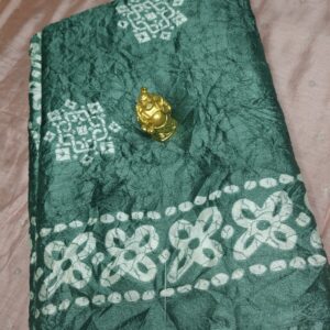 Emerald Heritage Crushed Print Saree