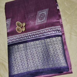 Plum Elegance Silk Blend Saree