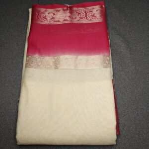 Ivory Rose Dual-Tone Banarasi Silk Saree