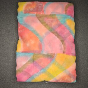 Pastel Rhythm Abstract Printed Georgette Saree